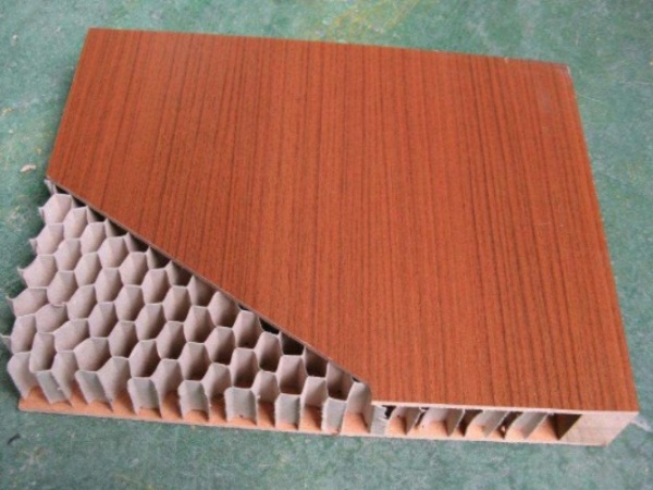 Wood veneer honeycomb panel